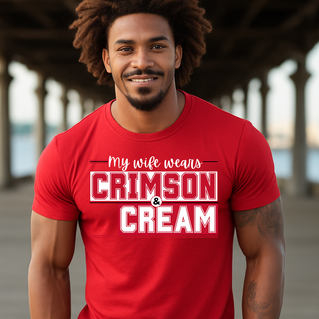 My Wife Wears Crimson & Cream T-Shirt